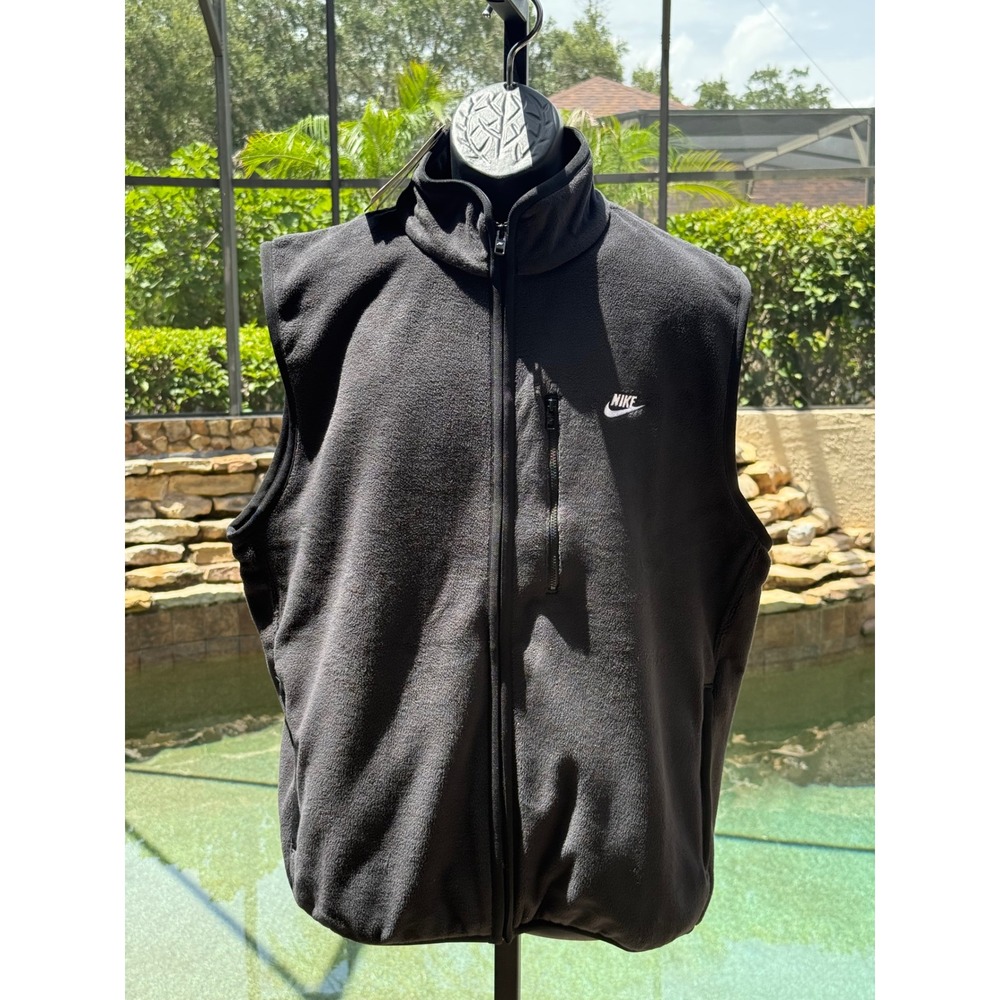 Nike Therma-FIT Mens Full Zip Fleece Vest Black Size HV1446-010